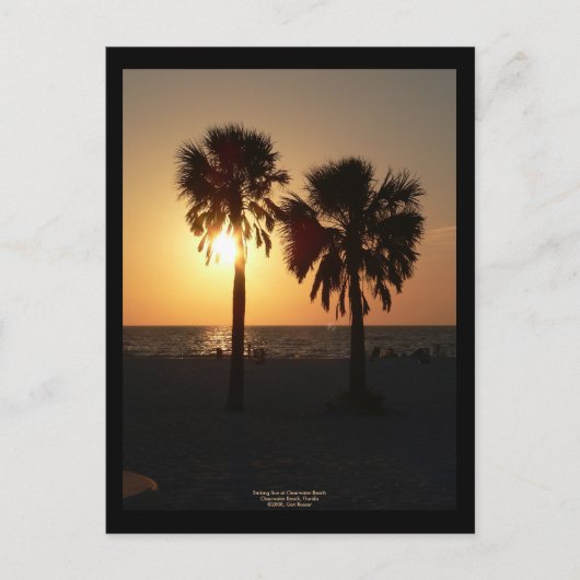 Sinking Sun aan Clearwater Beach, Florida Briefkaart (Voorkant)