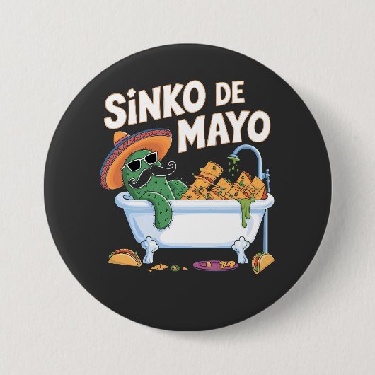 Sinko de Mayo Cinco De Mayo Cactus Funny Ronde Button 7,6 Cm (Voorkant)