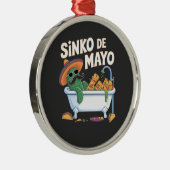 Sinko de Mayo Cinco De Mayo Cactus Grappig Metalen Ornament (Rechts)