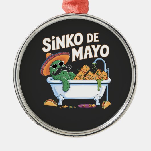 Sinko de Mayo Cinco De Mayo Cactus Grappig Metalen Ornament (Voorkant)