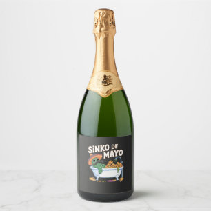 Sinko de Mayo Cinco De Mayo Cactus Grappig Sparkling Wijnetiket