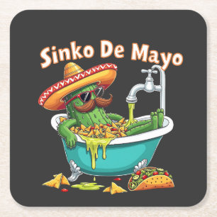 Sinko de Mayo"Grappige Cinco de Mayo Cactus Kartonnen Onderzetters