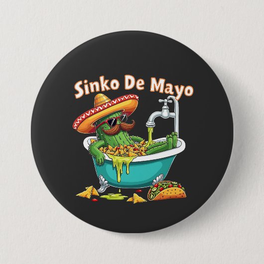 Sinko de Mayo"Grappige Cinco de Mayo Cactus Ronde Button 7,6 Cm (Voorkant)