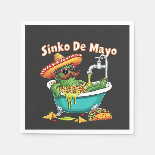 Sinko de Mayo"Grappige Cinco de Mayo Cactus Servet (Voorkant)