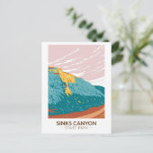 Sinks Canyon State Park Wyoming Vintage Briefkaart (Staand voorkant)