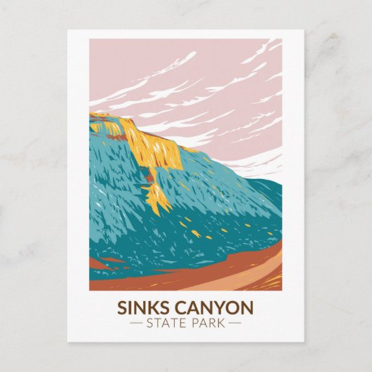 Sinks Canyon State Park Wyoming Vintage Briefkaart (Voorkant)