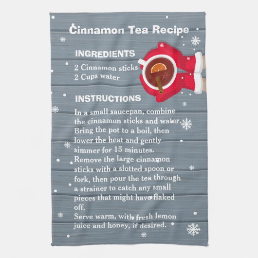 Sinnamon Thee Recept Kerstmis Keuken Handdoek (Verticaal)