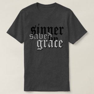 sinner gered door genaasappeldrok t var hether t-shirt