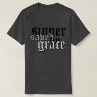 sinner gered door genaasappeldrok t var hether t-shirt