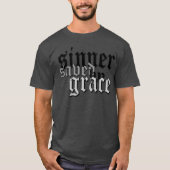 sinner gered door genaasappeldrok t var hether t-shirt (Voorkant)