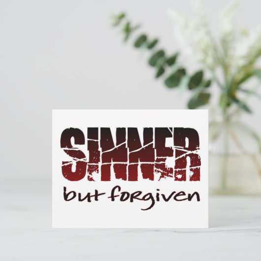 Sinner maar vergeven briefkaart (Staand voorkant)