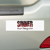 Sinner maar vergeven bumpersticker (Op auto)