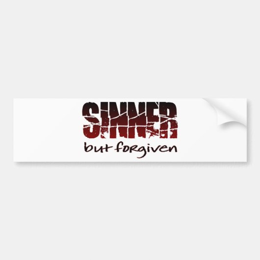Sinner maar vergeven bumpersticker (Voorkant)