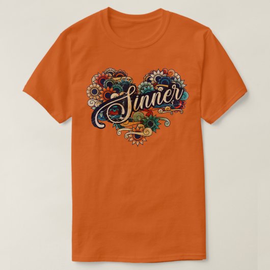 Sinner VIGNETTE  KLEUR T-shirt (Design voorkant)