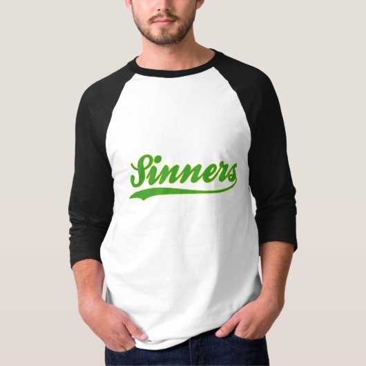 Sinners Faux Baseball Jersey T-Shirt (Voorkant)