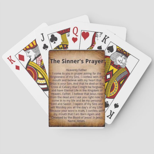 Sinner's Prayer-speelkaarten Pokerkaarten (Achterkant)