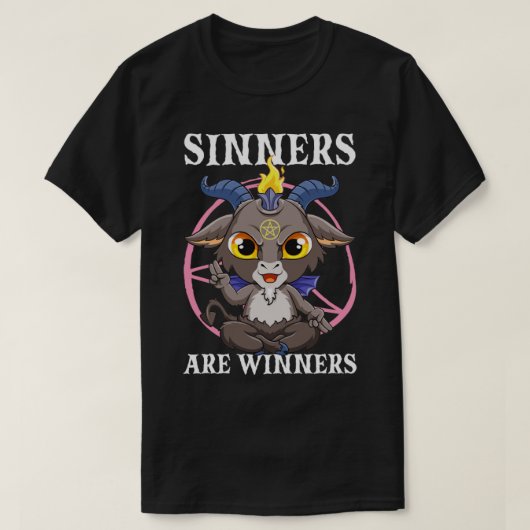 Sinners zijn winnaars van satanische homet satan g t-shirt (Design voorkant)