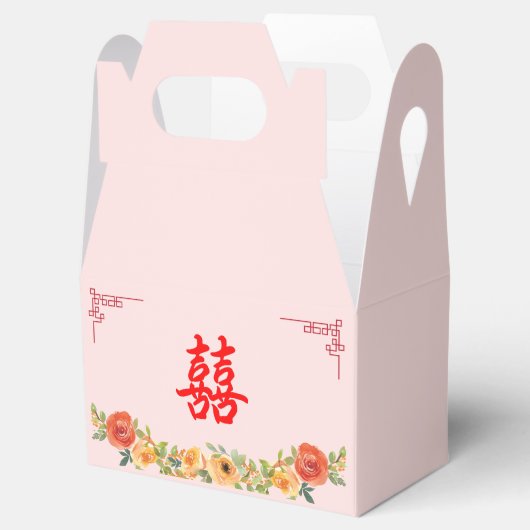 Sino-geel bloem Chinees hoek bruiloft Bedankdoosjes (Geopend)