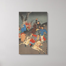 Sino japans oorlog -  japans kunst Afbeelding Canvas Afdruk
