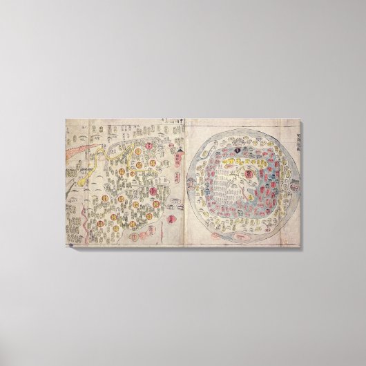 Sino-Koreaanse wereldkaart Canvas Afdruk (Voorkant)