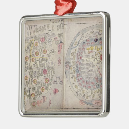 Sino-Koreaanse wereldkaart Metalen Ornament (Links)