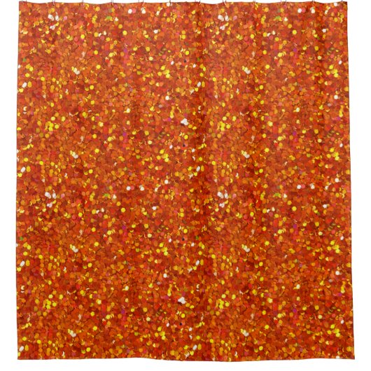 Sinopia Oranje Glitter Douchegordijn (Voorkant)