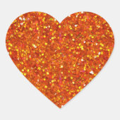 Sinopia Oranje Glitter Hart Sticker (Voorkant)