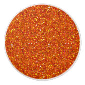 Sinopia Oranje Glitter Keramische Knop (Voorkant)