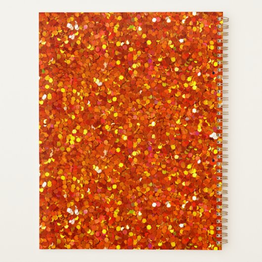 Sinopia Oranje Glitter Planner (Achterkant)