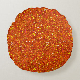 Sinopia Oranje Glitter Rond Kussen