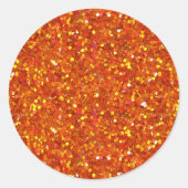 Sinopia Oranje Glitter Ronde Sticker (Voorkant)