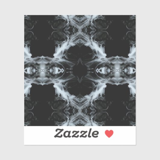 Sins and Virtues Abstract Black White Fluid Art Sticker (Vel)