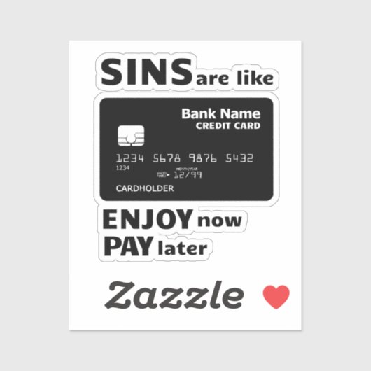 Sins zijn als creditcards sticker (Vel)