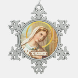 Sint-Adelheid, keizerin van het Heilige Roomse Rij Tin Sneeuwvlok Ornament