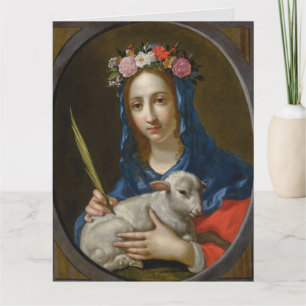 Sint Agatha met gebedskaart Kaart