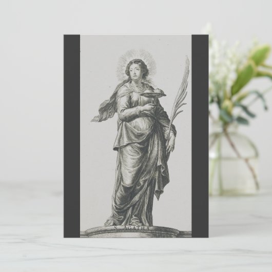 Sint Agatha van Sicilië Feestdagenkaart (Staand voorkant)