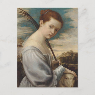 Sint Agnes door de kring van Titian Briefkaart