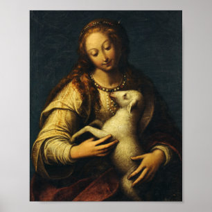 Sint Agnes door Orsola Maddalena Caccia Poster