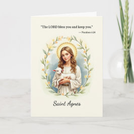Sint-Agnes Gods vrede met Schriftuur Waterverf Kaart