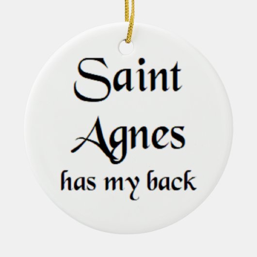 sint-agnes koffiemok keramisch ornament (Voorkant)