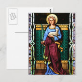 Sint-Agnes van Rome, met lammeren en palmbladeren Briefkaart (Voorkant / Achterkant)