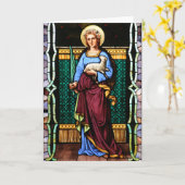 Sint-Agnes van Rome, met lammeren en palmbladeren Kaart (Gele Bloem)