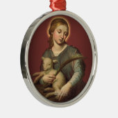 Sint-Agnes van Rome Metalen Ornament (Rechts)