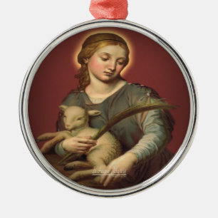 Sint-Agnes van Rome Metalen Ornament