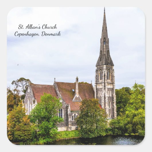 Sint-Albanuskerk, Kopenhagen Vierkante Sticker (Voorkant)