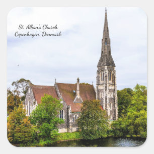 Sint-Albanuskerk, Kopenhagen Vierkante Sticker