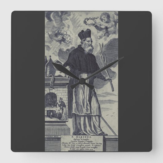 Sint Albinus van Angers Vierkante Klok (Voorkant)