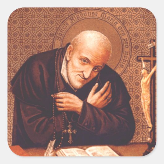 Sint Alfonsus Liguori Vierkante Sticker (Voorkant)