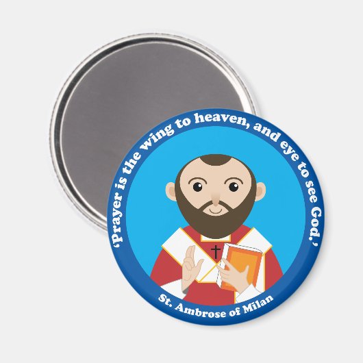Sint-Ambrose van Milaan Magneet (Voorkant / Achterkant)