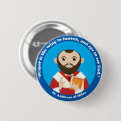 Sint-Ambrose van Milaan Ronde Button 5,7 Cm (Voorkant /achterkant)